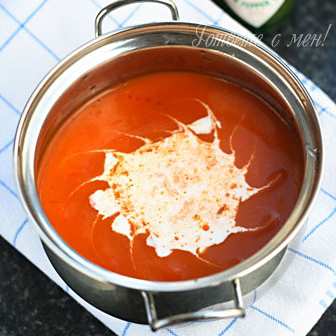 Доматена супа със сирене Маскарпоне