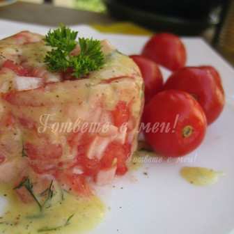 Тартар с домати и шунка